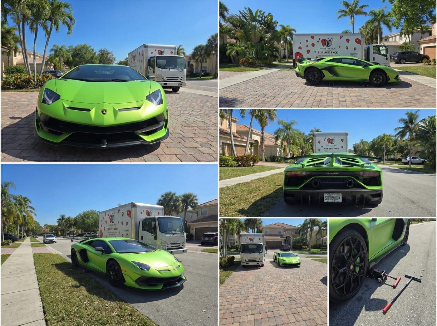 Lamborghini Aventador mobile tire service Boca Raton